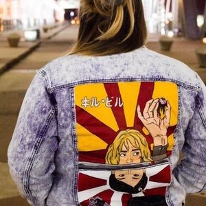 Hand Painted Upcycled “Kill Bill” Inspired Denim Jacket